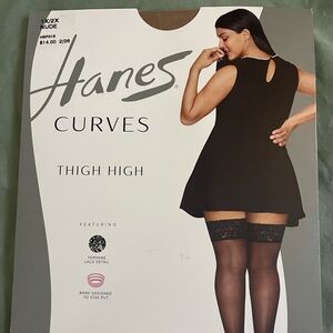 Brand new in package! Nude Hanes thigh highs! Size 1X/2X